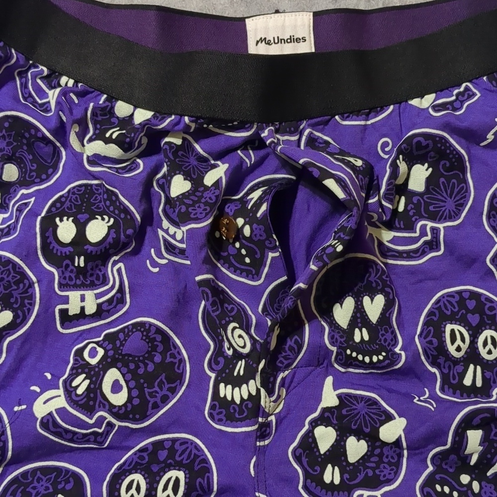 NWOT MeUndies Glow in the Dark Skull Men's Button Boxers Medium - Picture 7 of 8
